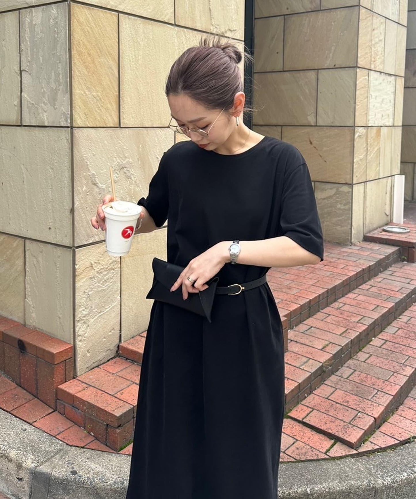 【帕爾克羅限定】【PON企劃】圓領長款短袖連衣裙