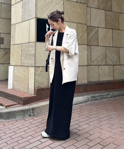 【帕爾克羅限定】【PON企劃】圓領長款短袖連衣裙