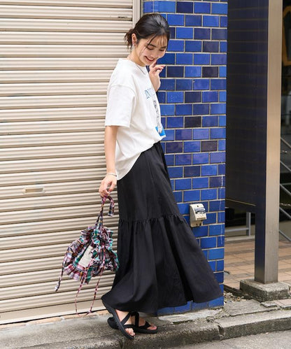 <接觸冷感> 夏季冰感 褶邊裙