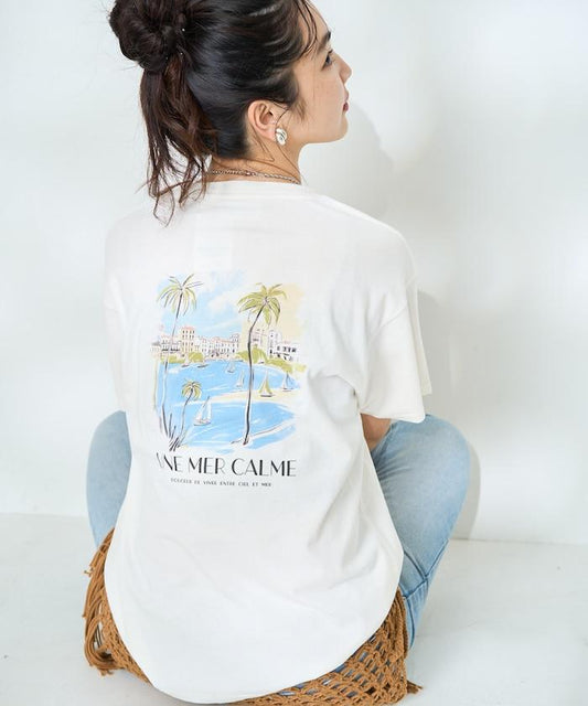 城市風景印花T恤