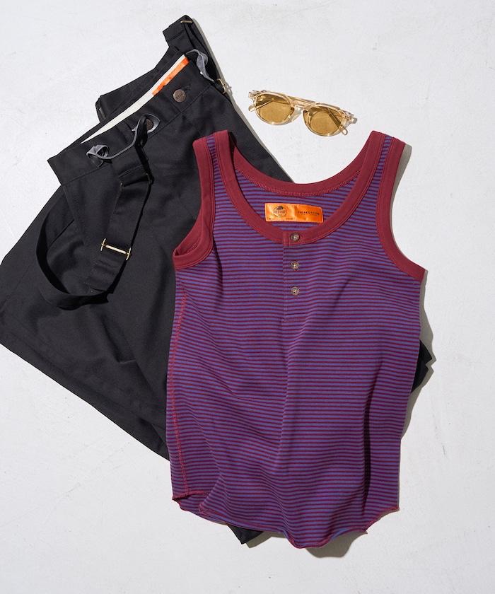 聯名 橫條紋亨利背心