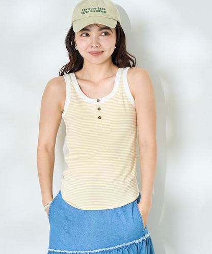 聯名 橫條紋亨利背心