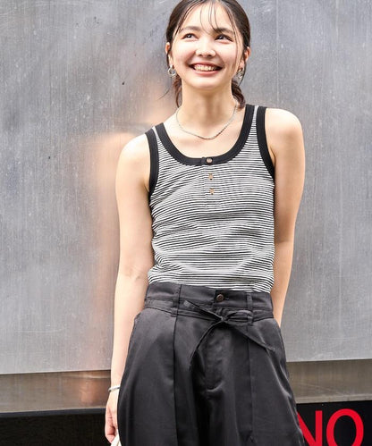 聯名 橫條紋亨利背心