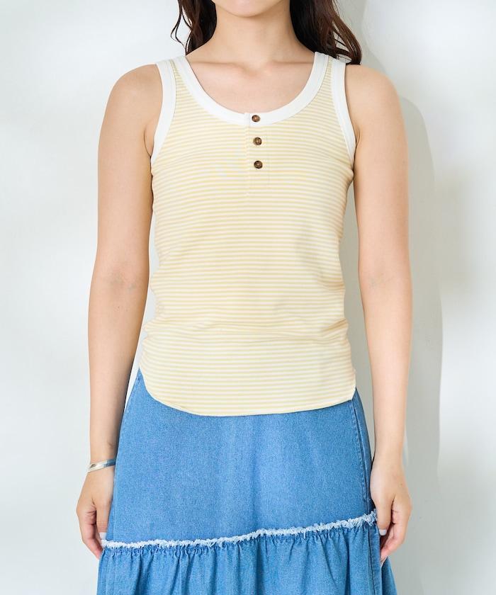 聯名 橫條紋亨利背心