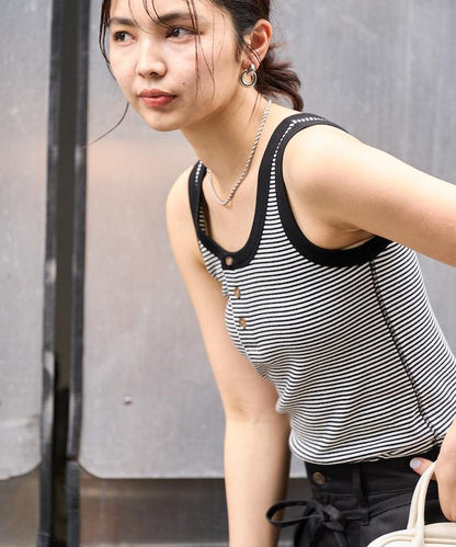 聯名 橫條紋亨利背心