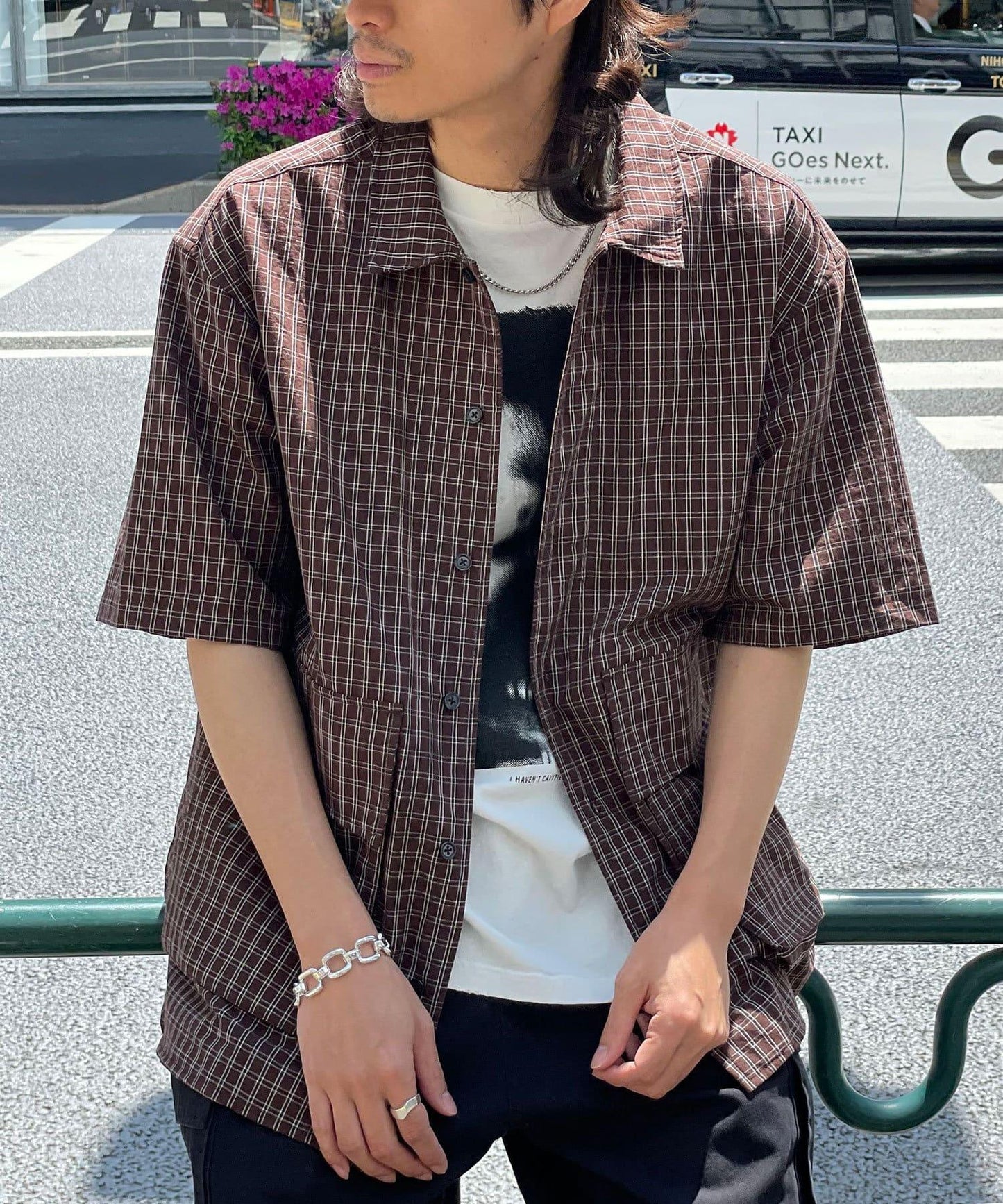 大口袋短袖襯衫