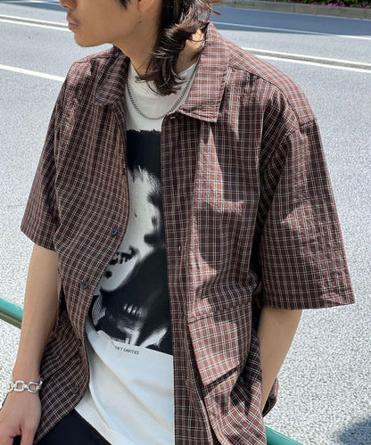 大口袋短袖襯衫