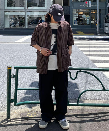 大口袋短袖襯衫