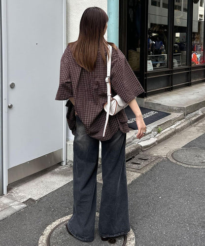 大口袋短袖襯衫