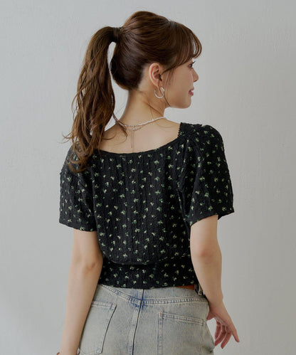 【套裝商品】花朵短外套+背心套裝