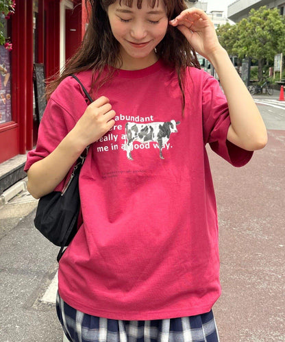【男女通用】牛圖案T恤
