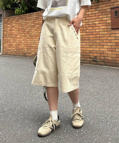 【男女通用】半圓形鉚釘口袋褲