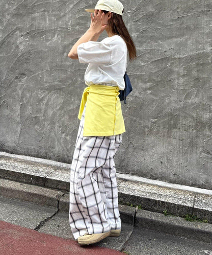 【男女通用】漸變格紋休閒褲