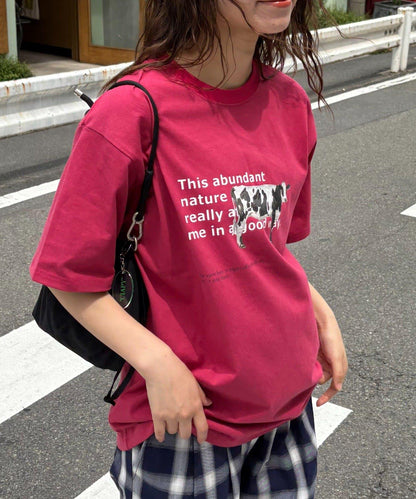 【男女通用】牛圖案T恤
