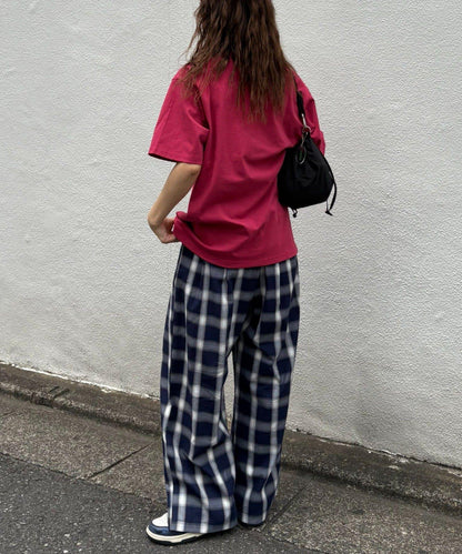 【男女通用】漸變格紋休閒褲
