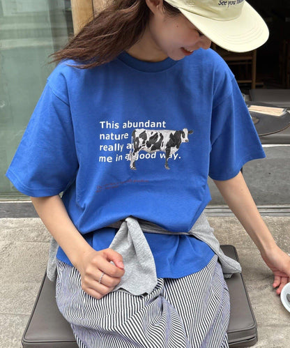 【男女通用】牛圖案T恤