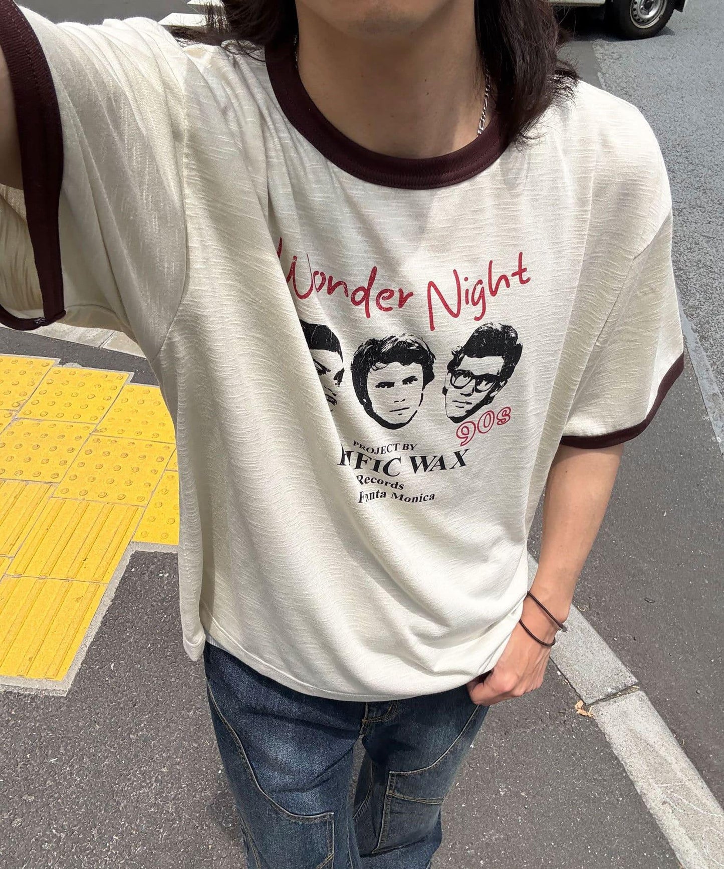 多色印花圓領T恤