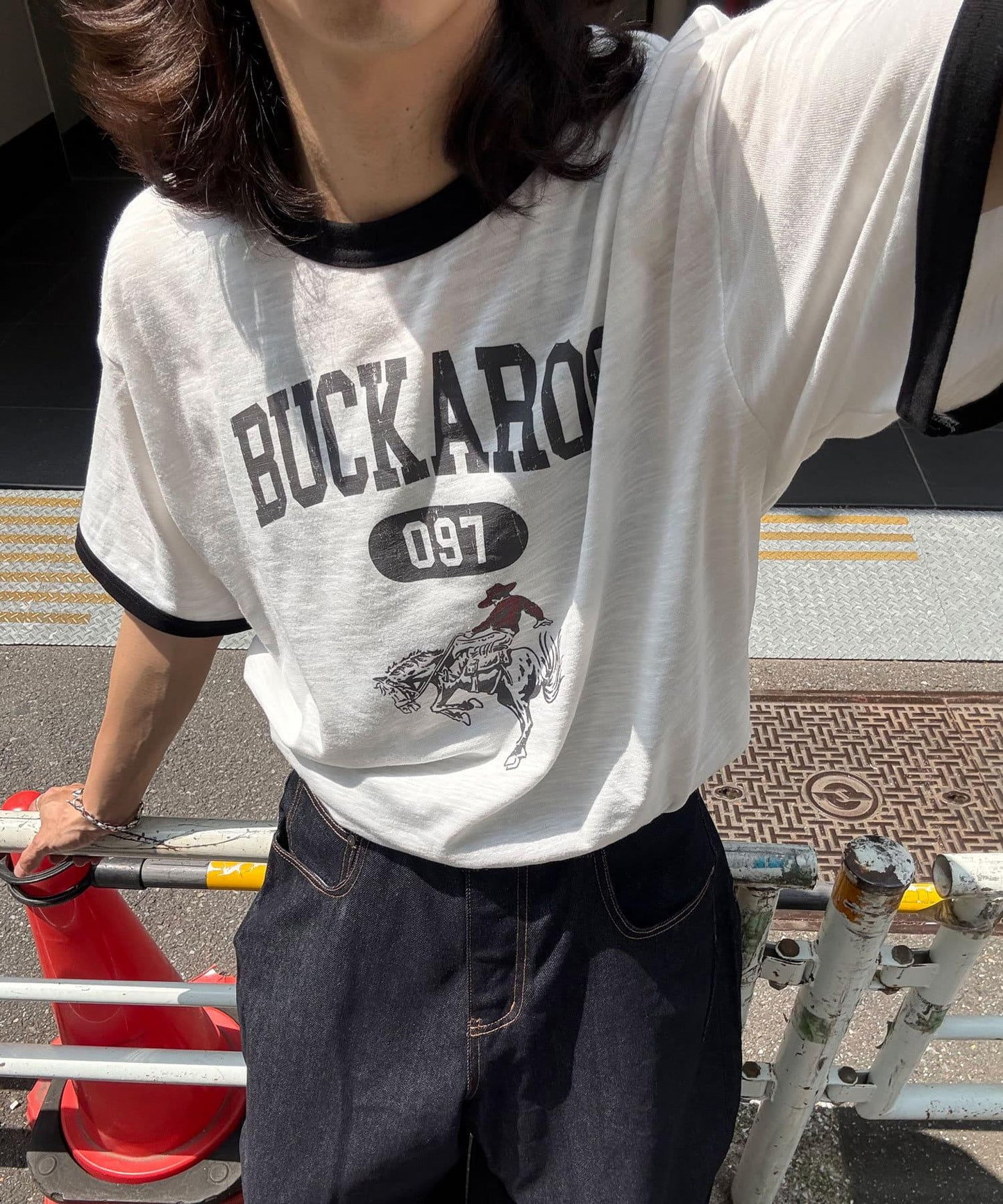 多色印花圓領T恤