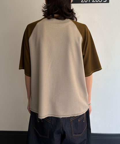 一點刺繡拉鍊拉桿圓領保暖短袖T恤