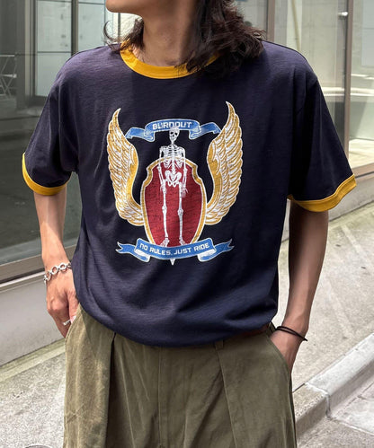 多色印花圓領T恤