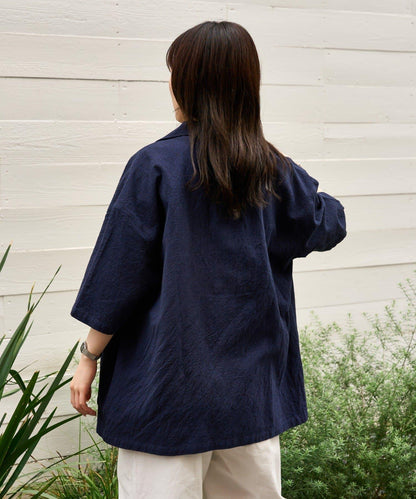 【男女通用】棉麻連體襯衫