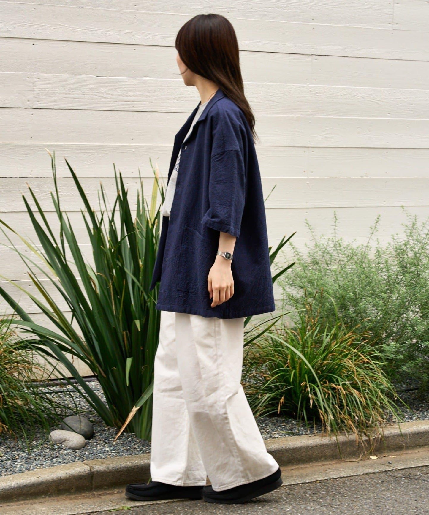 【男女通用】棉麻連體襯衫
