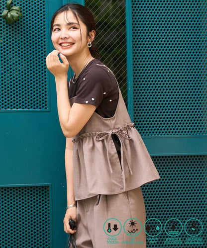 亞麻觸感 背心 套裝