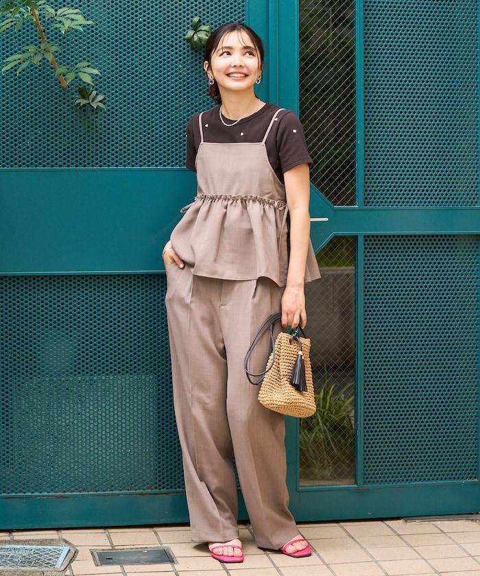 亞麻觸感 背心 套裝