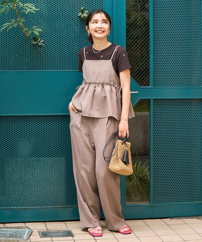 亞麻觸感 背心 套裝