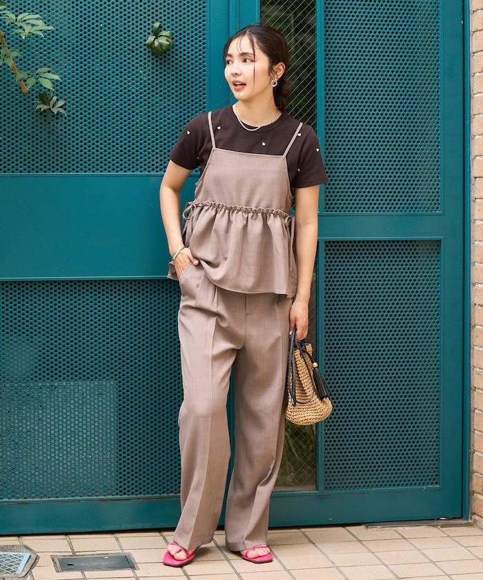 亞麻觸感 背心 套裝