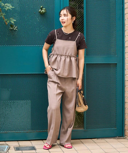 亞麻觸感 背心 套裝