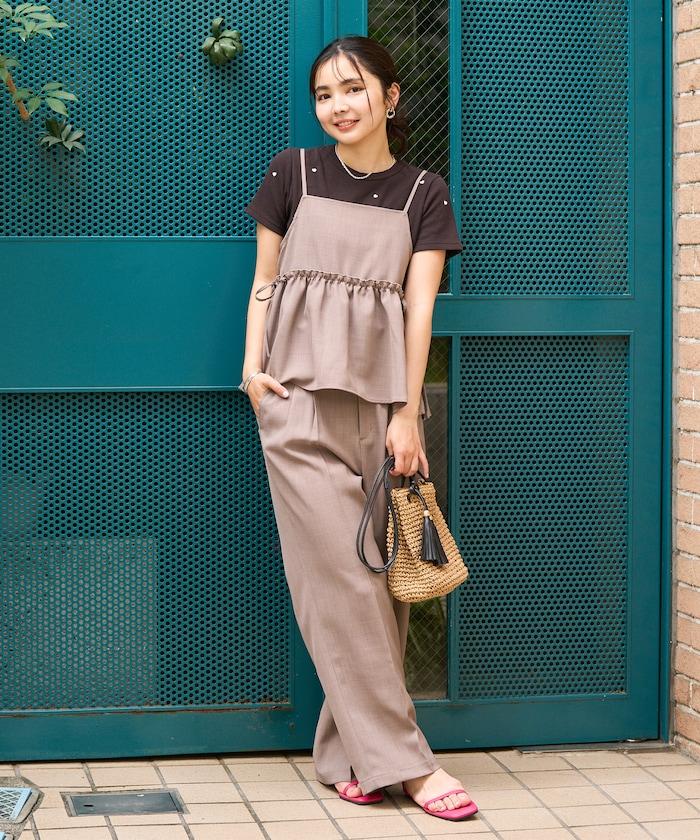 亞麻觸感 背心 套裝