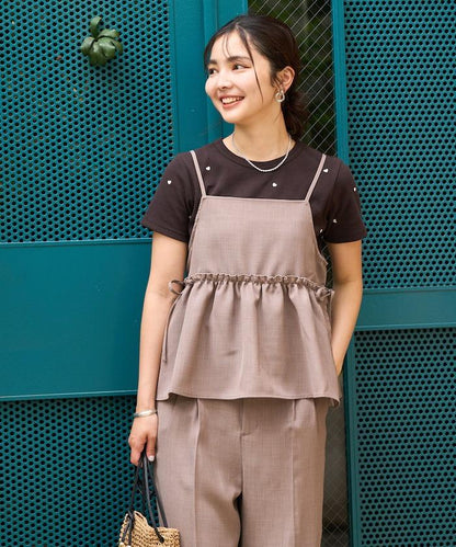 亞麻觸感 背心 套裝