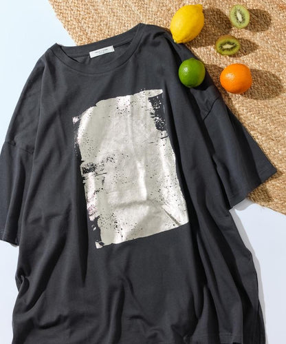 箔印圖案 大尺寸 短袖襯衫