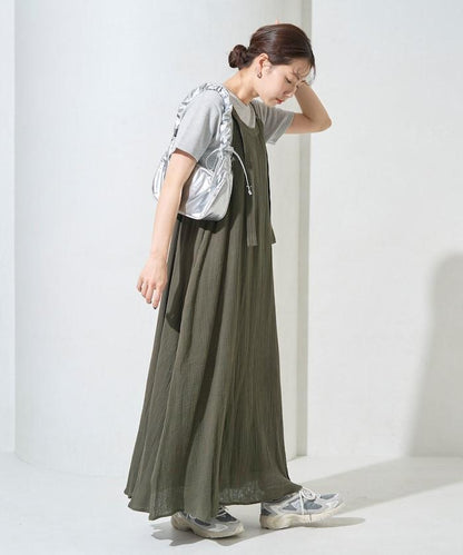 印度 雙層紗布 鈕釦 女士連衣裙