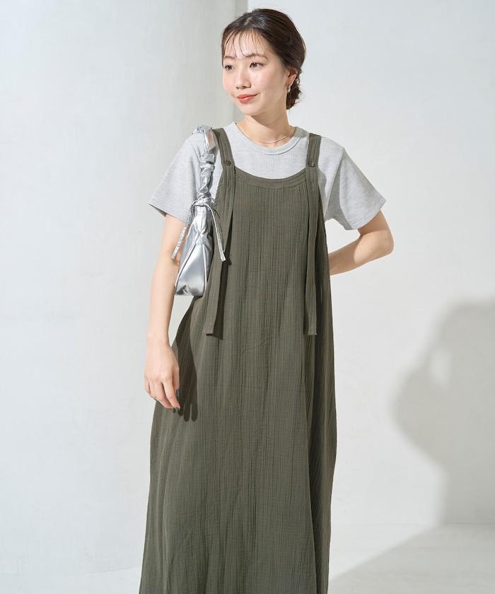 印度 雙層紗布 鈕釦 女士連衣裙