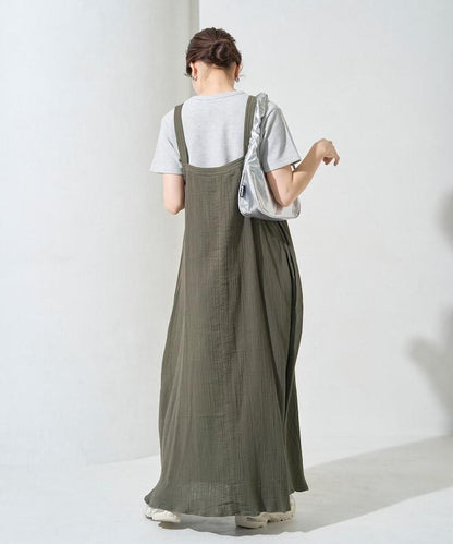 印度 雙層紗布 鈕釦 女士連衣裙