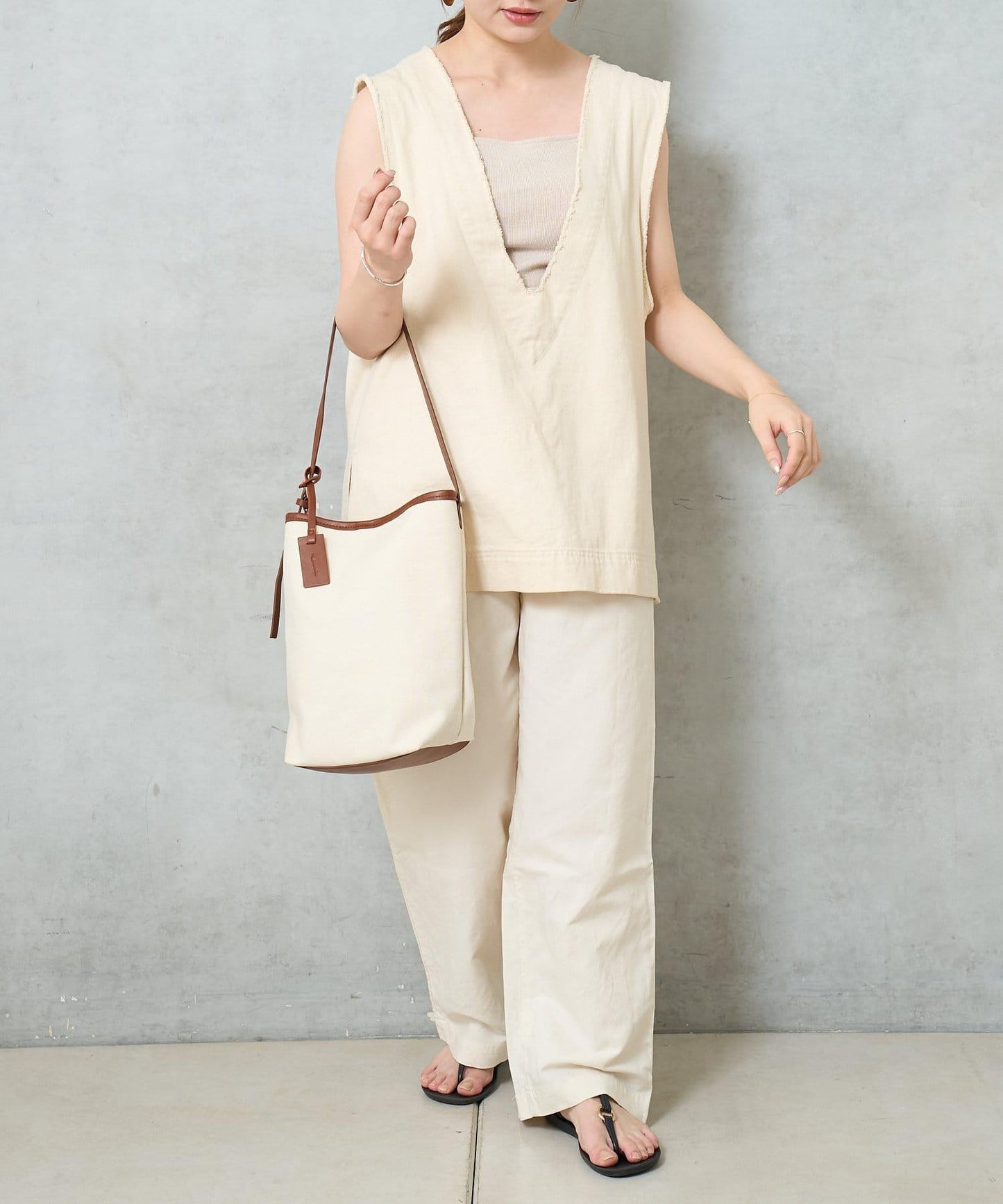 帆布桶型手提包