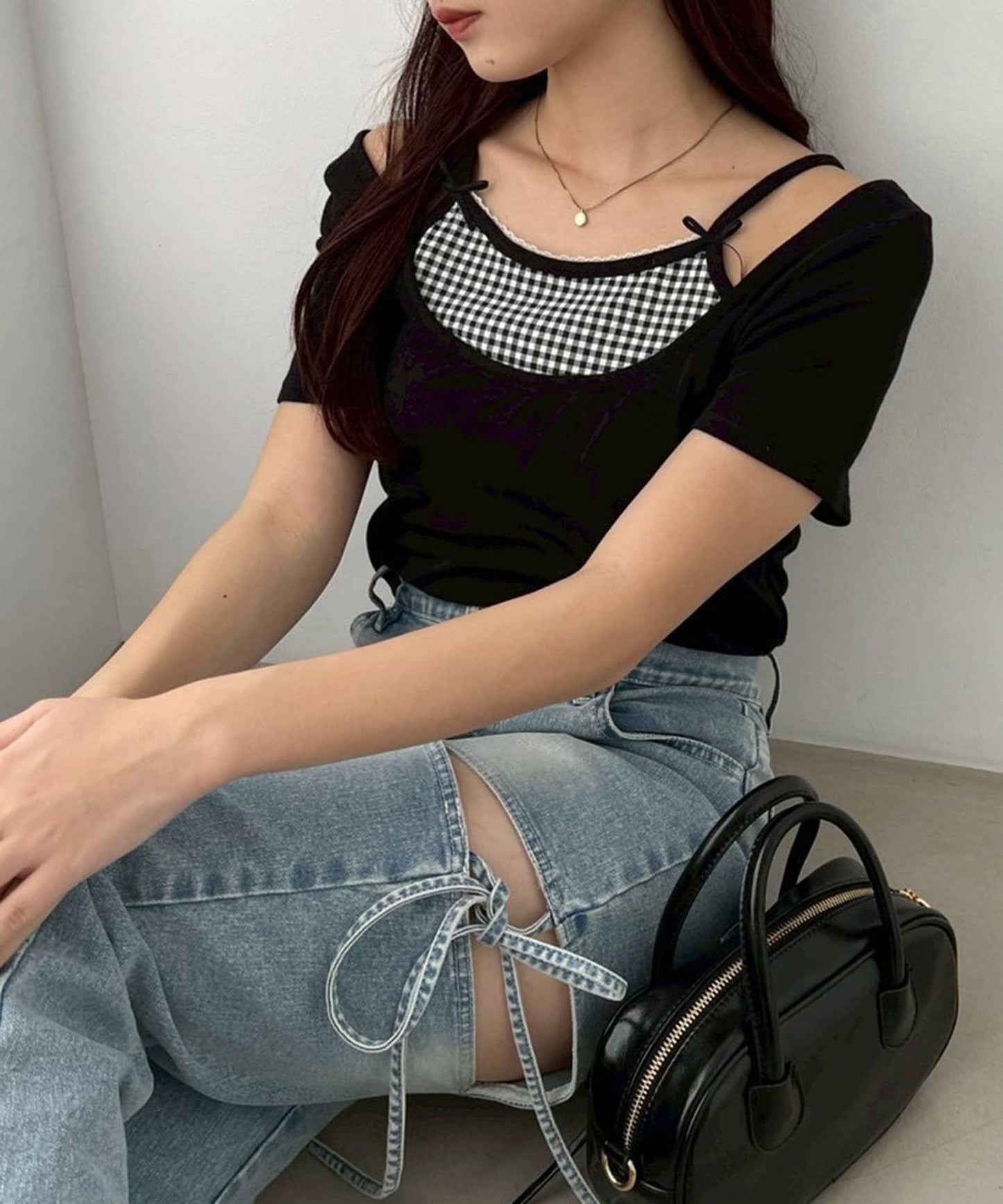 【一件接一件】層疊風帶蝴蝶結上衣