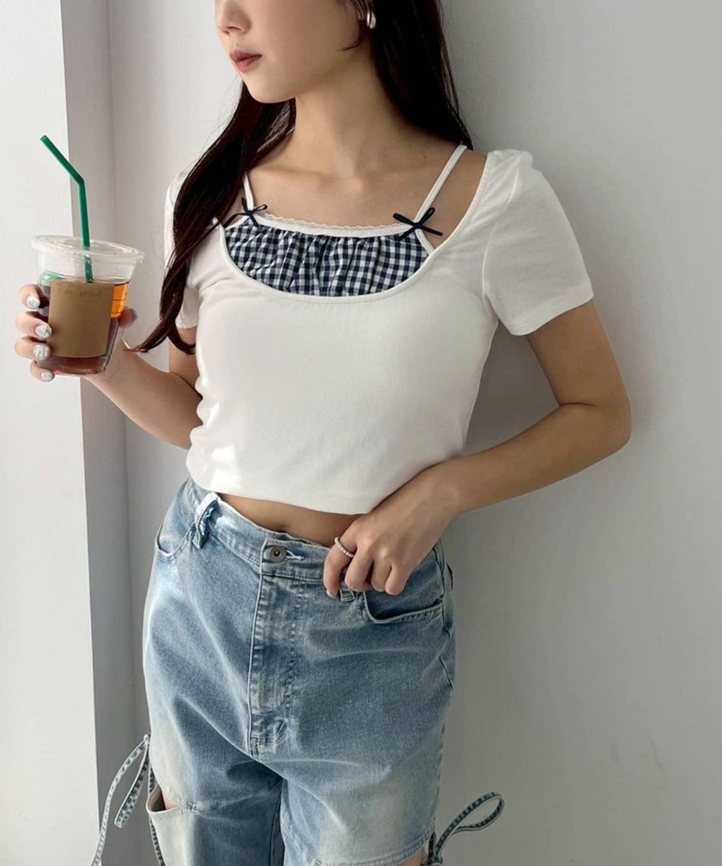 【一件接一件】層疊風帶蝴蝶結上衣