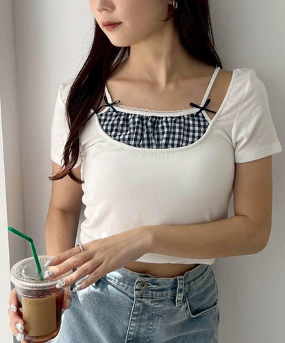 【一件接一件】層疊風帶蝴蝶結上衣