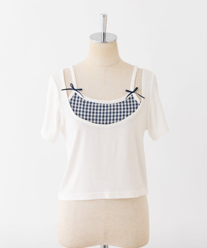 【一件接一件】層疊風帶蝴蝶結上衣