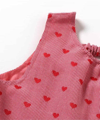 格紋氣球連衣裙