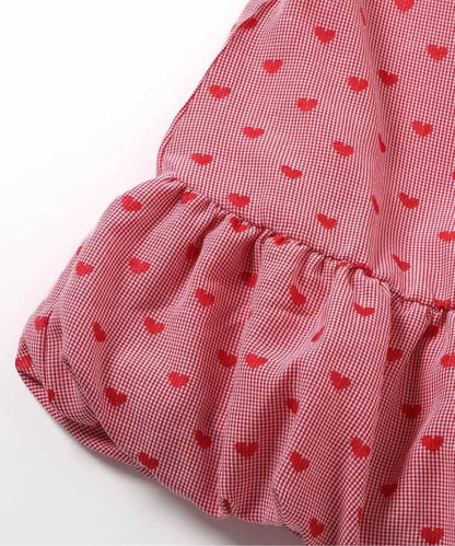 格紋氣球連衣裙