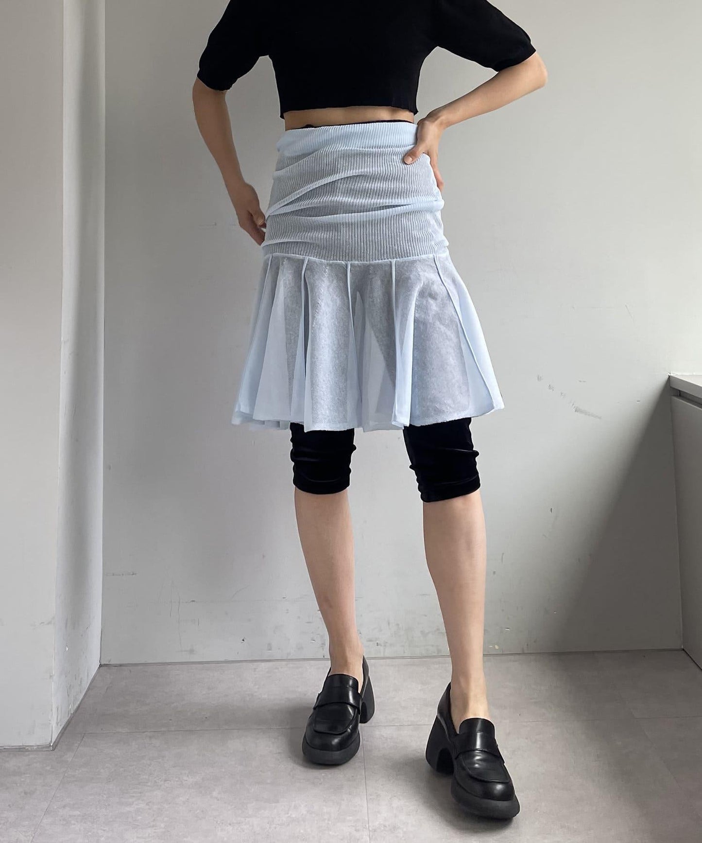 透明中間層疊裙