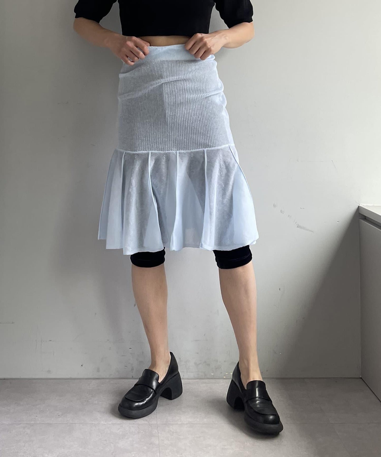 透明中間層疊裙