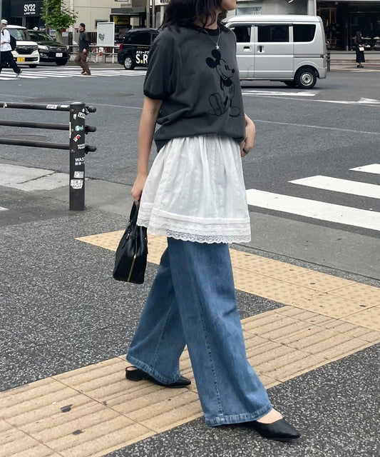 2WAY收褶疊層裙