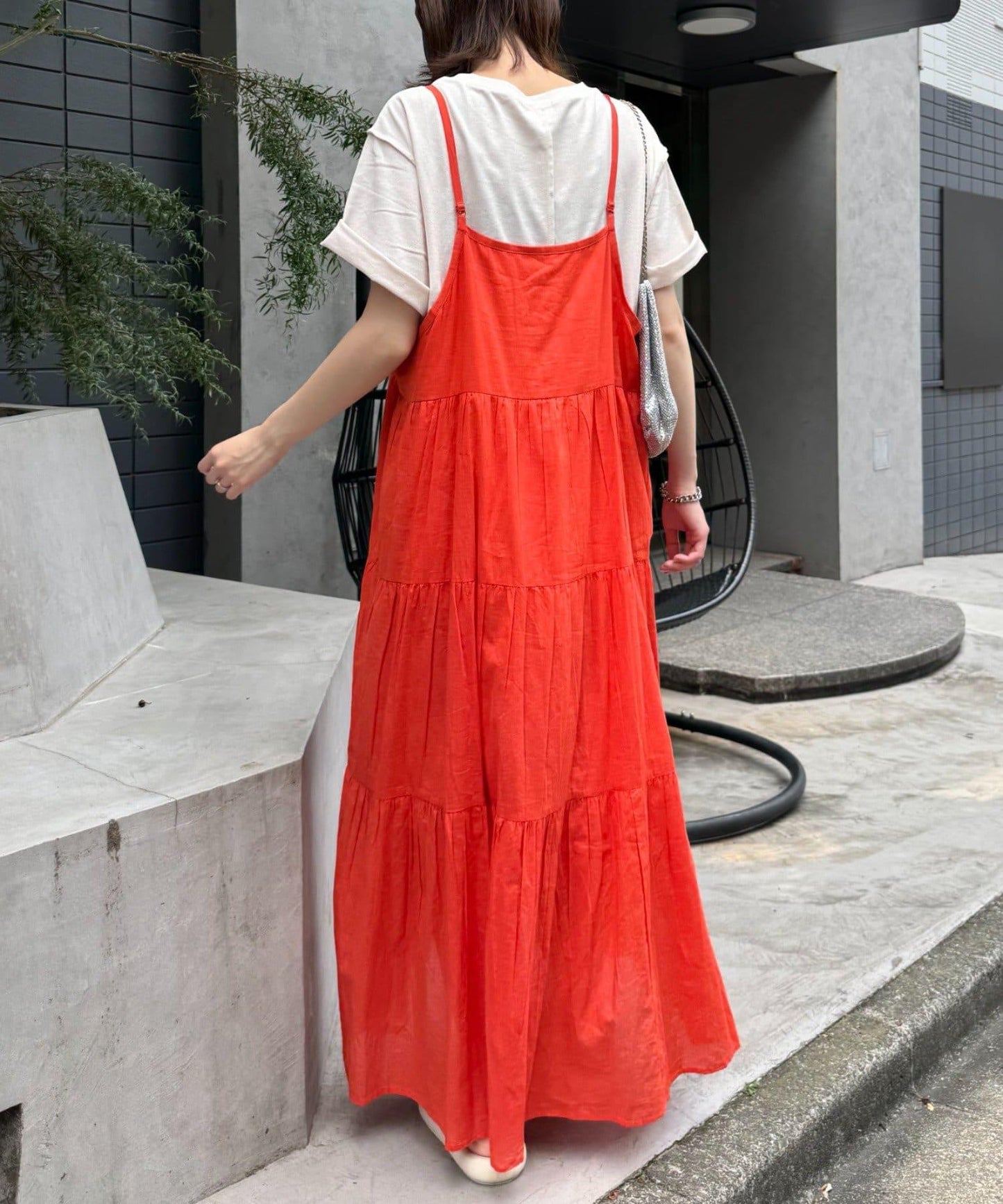 【印度】硅膠洗滌2WAY層疊吊帶連衣裙