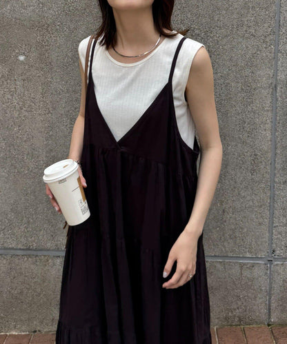 【印度】硅膠洗滌2WAY層疊吊帶連衣裙