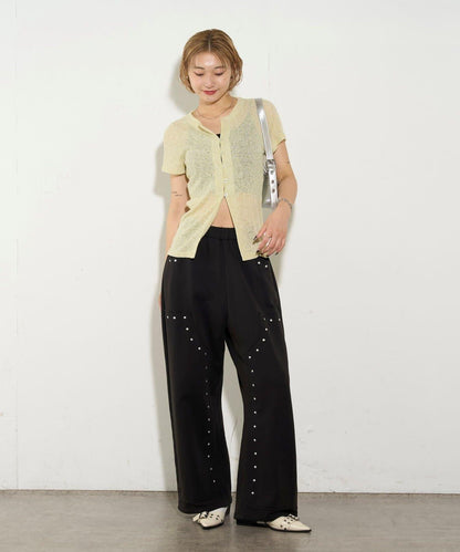 透視修身短袖開衫